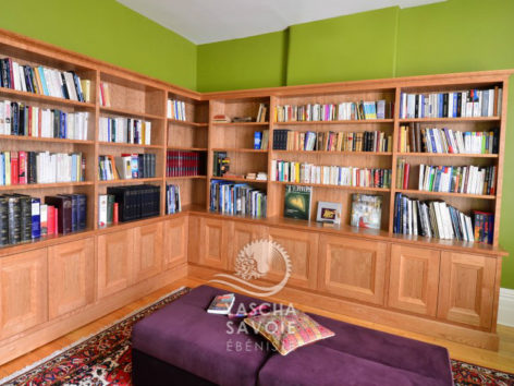Bibliothèque en cerisier, meubles sur mesure